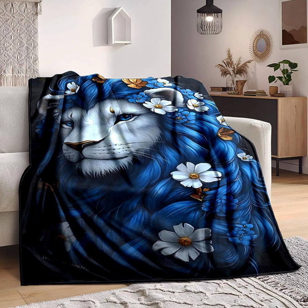 1pc Fantasy Lion Artwork Blanket Lightweight Blanket Throw Blanket For Sofa, Bed, Travel, Camping, Livingroom, Office yy251010058
