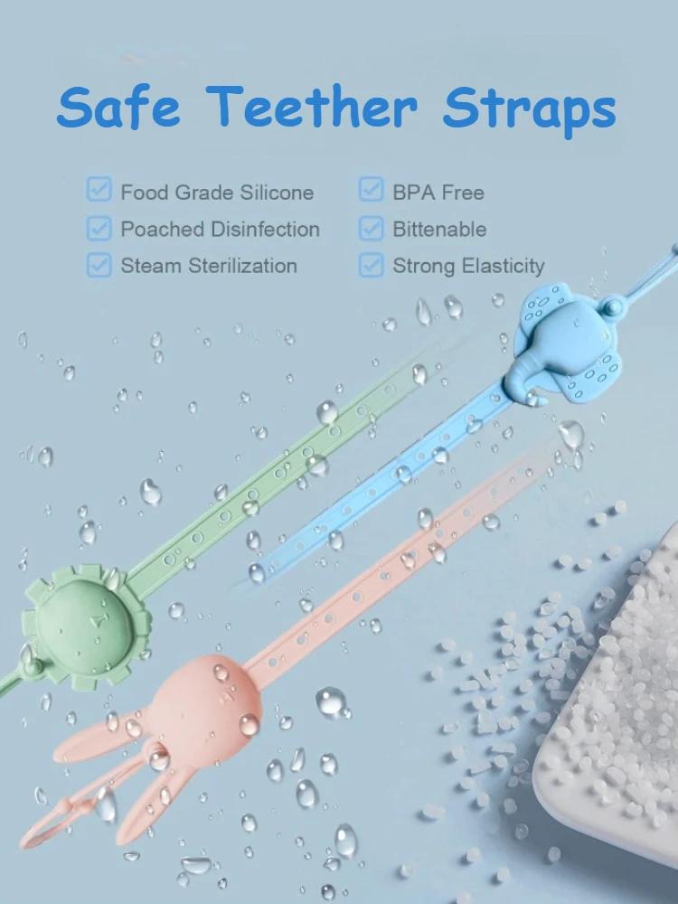Toy Straps for Baby Silicone Setpacifier Clip for Car Seat Toy Feeding Bottle Teether High Chair Stroller Baby Toy Clips Cribs