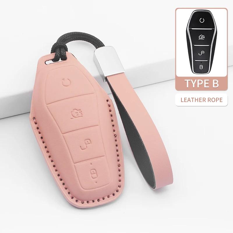 Car Key Cover For BYD Atto 3 Han EV Dolphin PU Car Key Protector Shell Accessories
