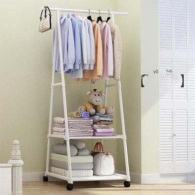 Triangle Floor-Standing Coat Rack with Wheels – Multi-Layer Mobile Clothes and Drying Rack
