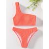 Damskie Nowe Jednokolorowe Jednoramienne Bikini z Wysokim Stanem Seksowny Strój Kąpielowy