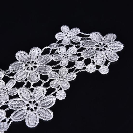 Bridal Wedding Flower Fabric Neckline Neck Collar Sewing Craft Applique Trim