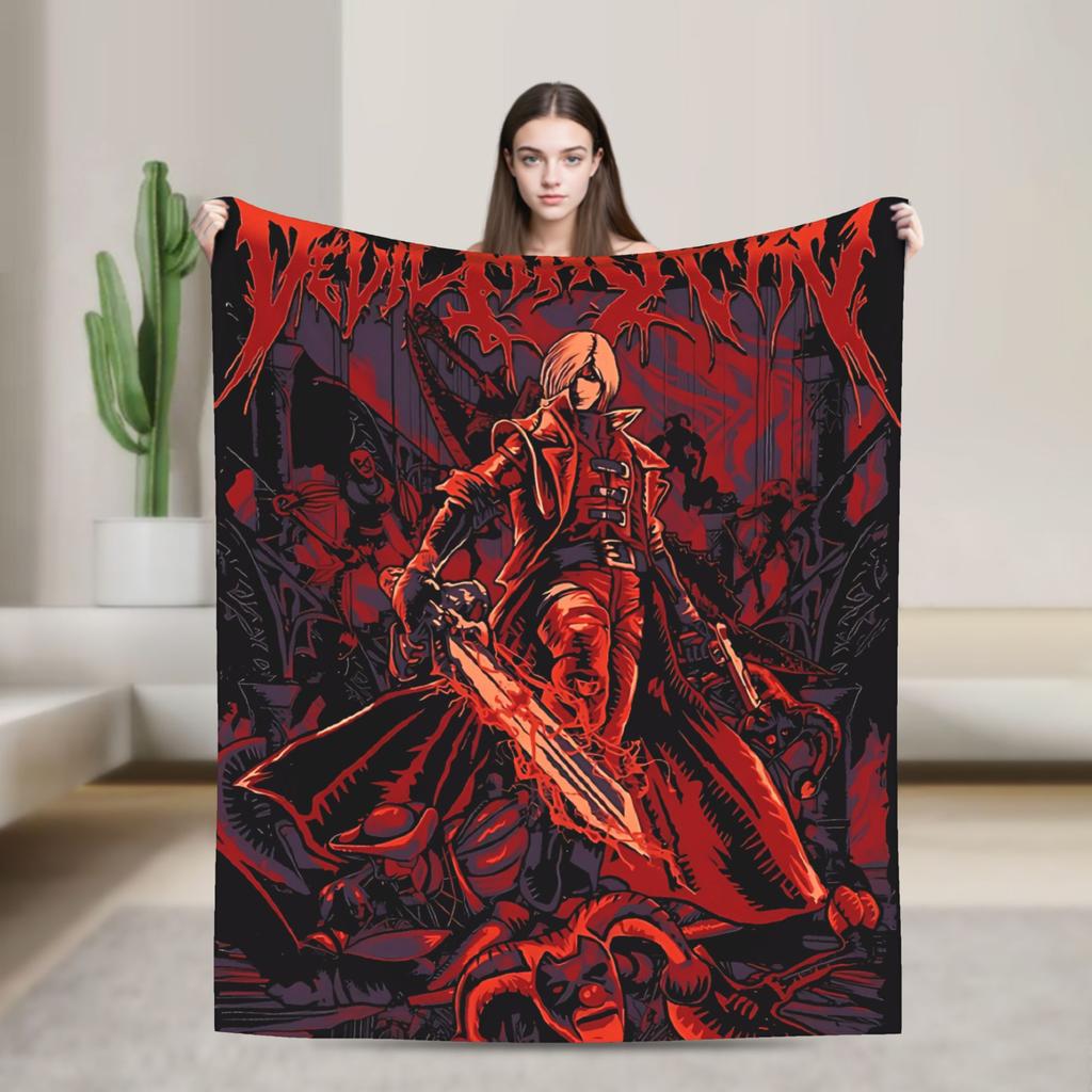 Devil May Cry 5 Dante Blanket  Airplane Travel Flannel Bedding Throws For Living Room Super Soft Design Quality Bedspread