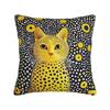 Yayoi K-Kusama Cute Cat Pillowcase Printed Fabric Cushion Cover Gift Pillow Case Cover Living Room Square 40X40Cm
