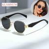 Luxury Brand Design Polygon Metal Sunglasses Women Vintage Frames For Female Glasses Driving travel Street Snap Shades UV400