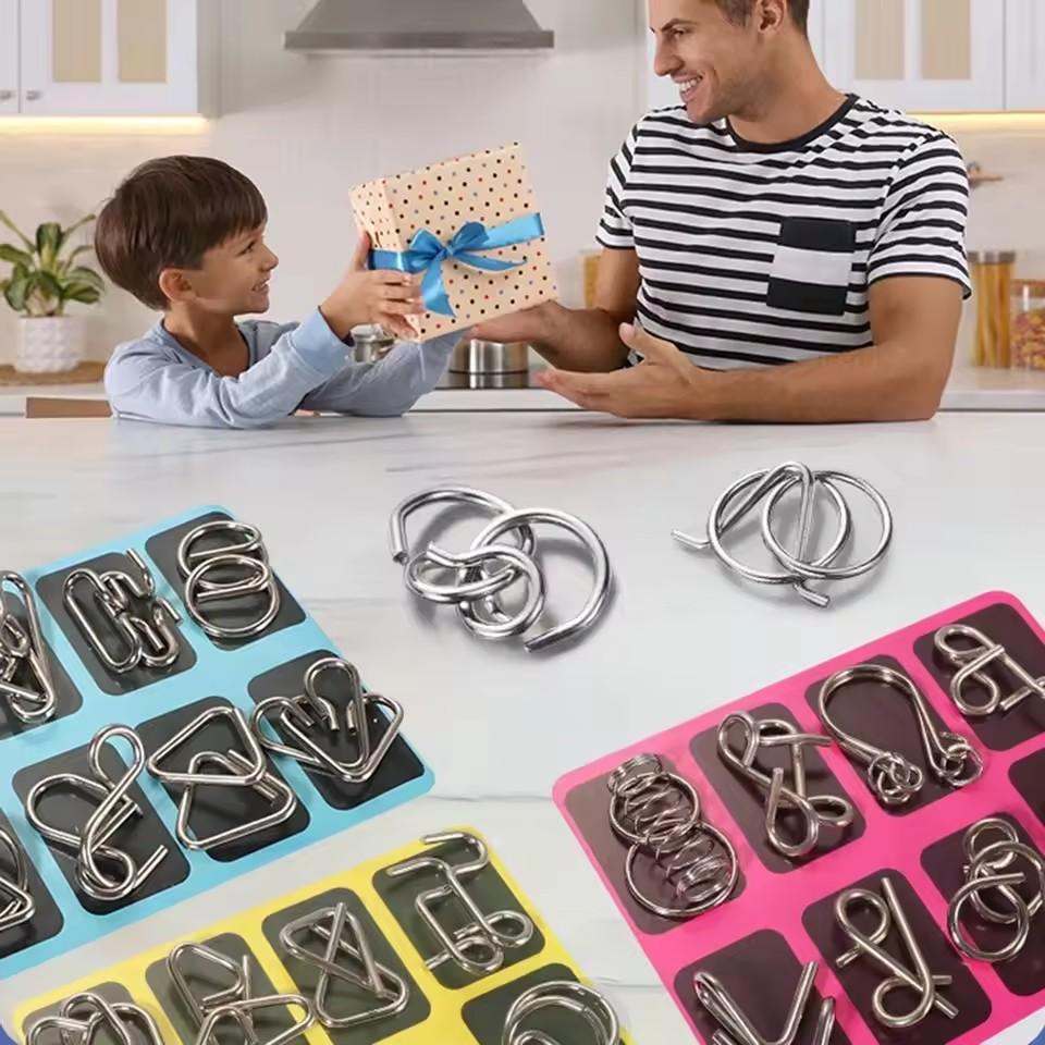 Fun Metal Chinese Ring Puzzle Intelligent Brain Teaser IQ Logic Game for Children Adult Family Entertainment Educational Toy