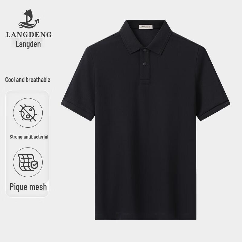 Langdeng Men s Business Casual Short Sleeve Polo Shirt 2XL