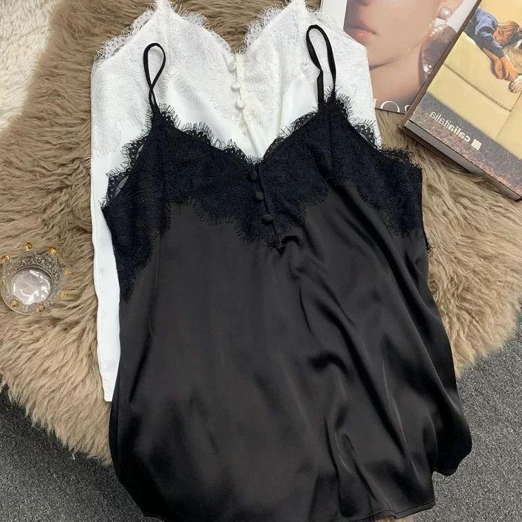 Plus Size Sleeveless Lace Patchwork Camisole - Summer 300 Jin Loose Fit for Women