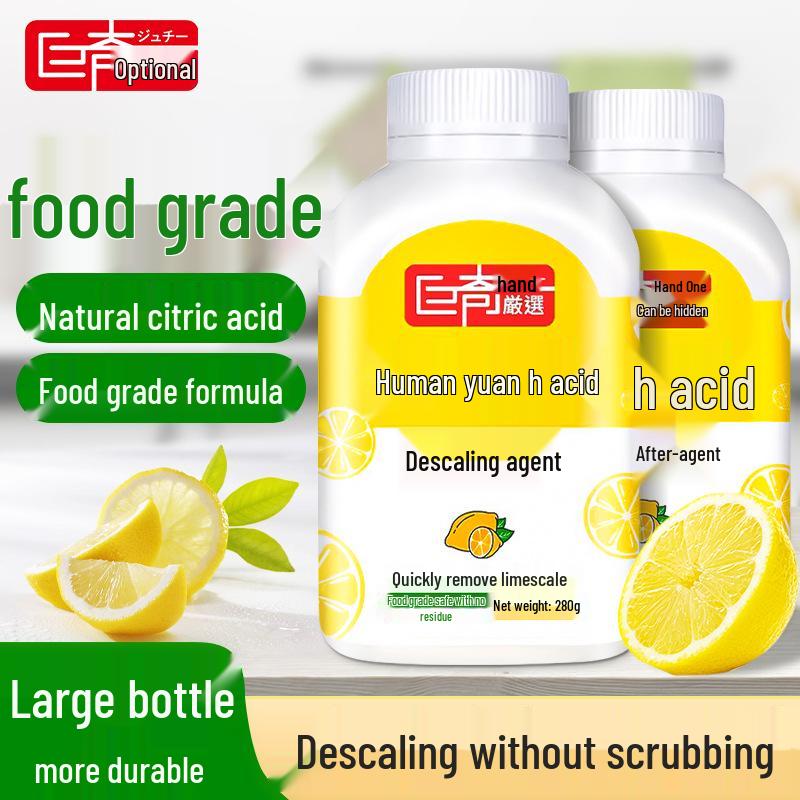 Juchi Kyselina citronová Odvápňovač pro rychlovarné konvice - Práškový čistič bez drhnutí pro domácí ohřívače vody
