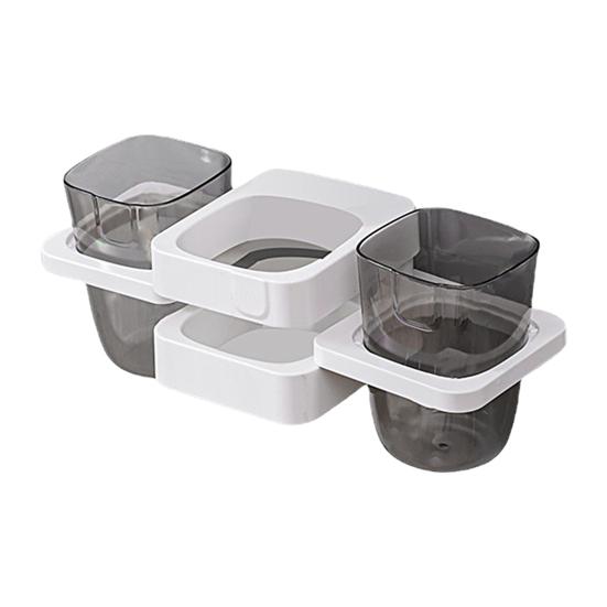 

Пыленепроницаемый перевернутый дизайн, устойчивый, без ударов, настенный, с всасывающим устройством для зубной пасты, держатель для зубных щеток, органайзер для зубных щеток белый