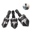 Precise Woodworking Chamfer Tool 5 Flute Hexadecimal Shank Countersink Drill Bit Set For Clean Countersinks 3Size