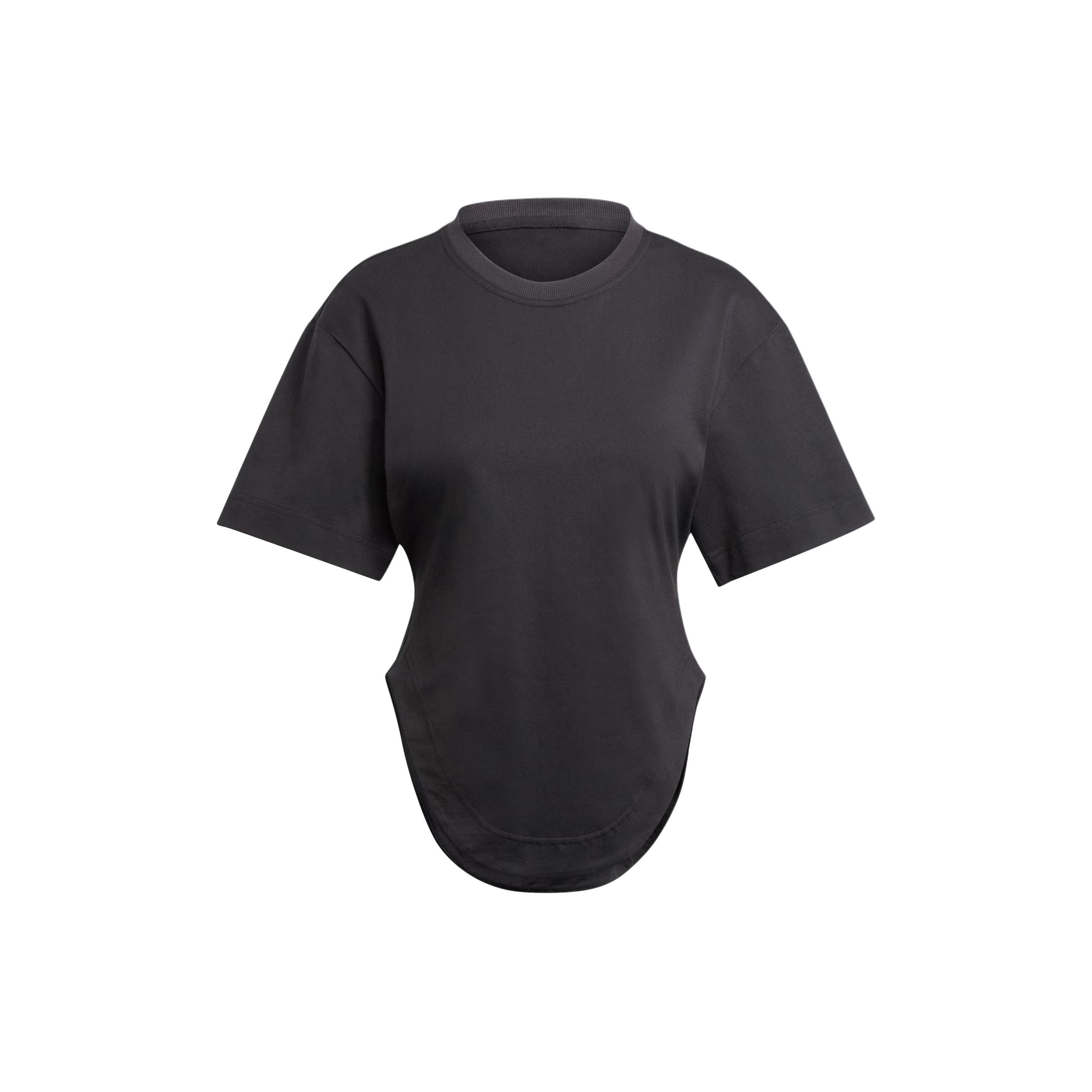 

Adidas Women s CRFD HEM T Elastic Waist Breathable Regular Fit Sports Short Sleeve T-Shirt Black IN3656 S