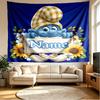 Custom Name Personalized Blue Smurfs Print Tapestry, Wall Art Decor, Bedroom, Dorm, Apartment, LivingRoom, Party Backdrop, Gift for Birthday