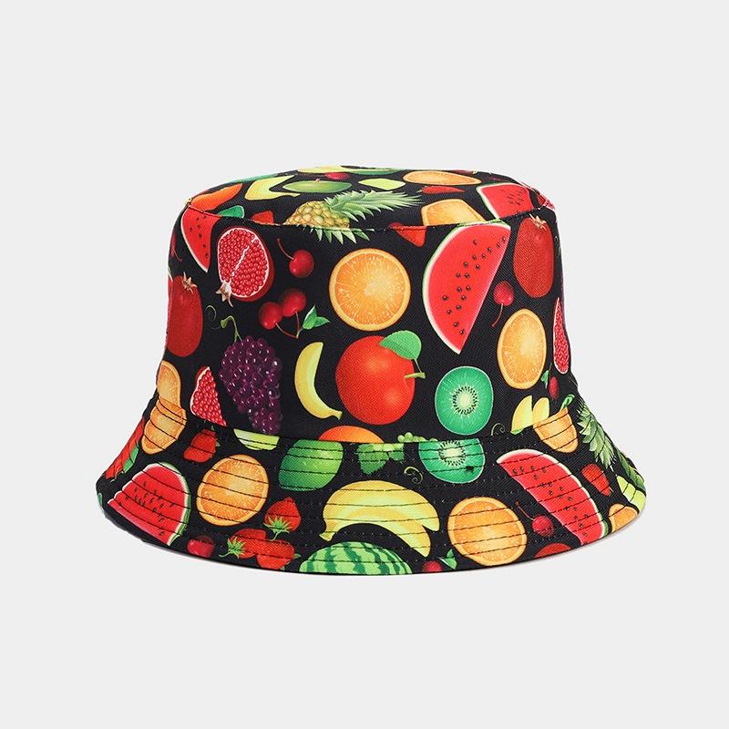 Hot Selling Fruit Pattern Bucket Hat Men and Women Outdoor Leisure Visor Summer Travel Hat