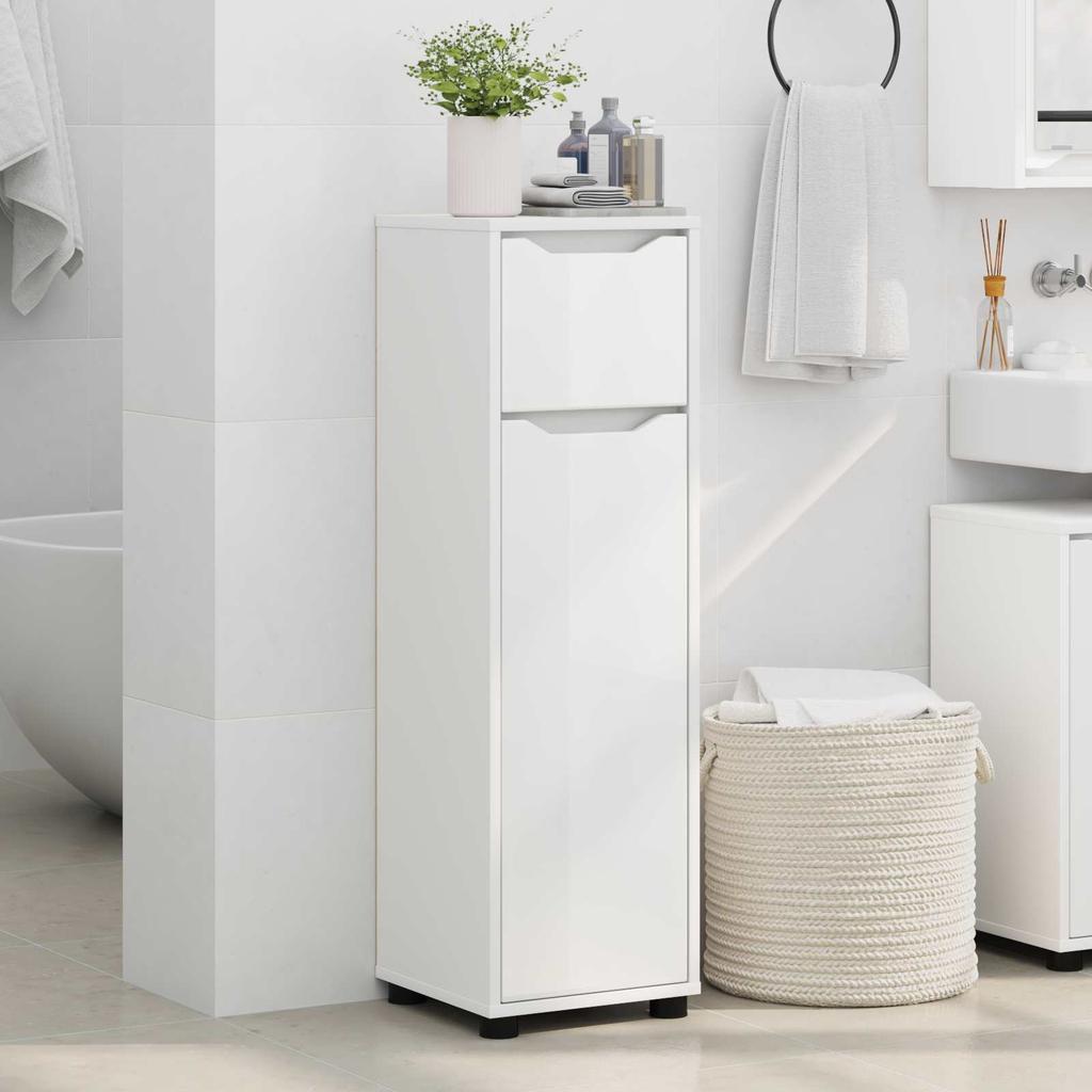 Bathroom Cabinet with Door White 30.5 x 30 x 101 cm Engineered Wood