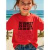 Girls German Slogan Print Crewneck Short Sleeve Tee