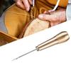Ergonomic Grip Leather Sewing Awl 3 Needles Set Hand Stitching Awl  Leather Repair