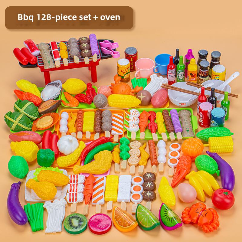 Kids' Pretend Play BBQ Set: Grilled Meat & Skewers Kitchen Toy