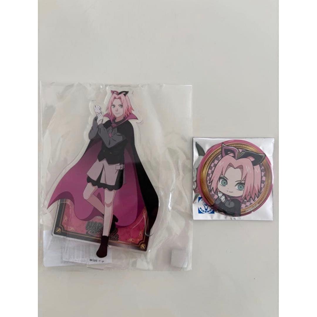 Used Princess Cafe NARUTO Mini Character Can Badge Acrylic Stand Sakura Haruno