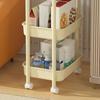 Kitchen Trolley Food-Grade Plastic 2/3/4-Tier Storage Cart with Silent Wheels Slim Design Snacks Apartment Storage Trolley