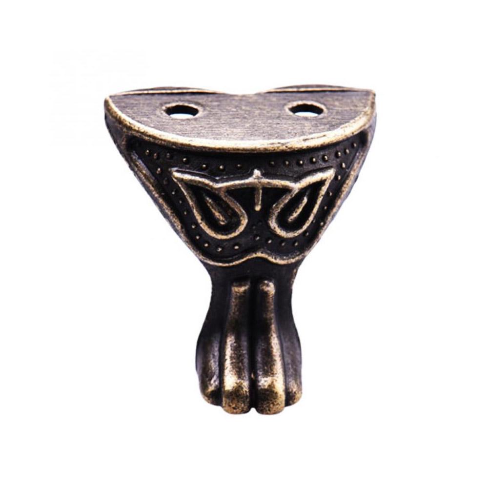 4 Pezzi Gamba Mobile Lega Antica Scatola Cassa Legno Piedini Decorativi Angolo Gamba Parte Mobile Durevole patas para mueble