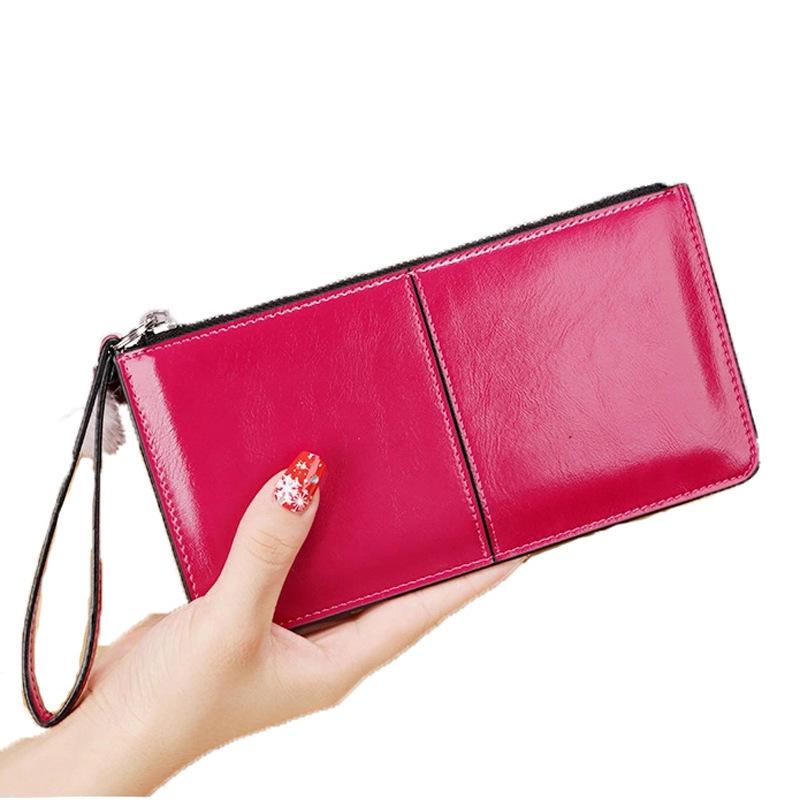 Women's Korean Style Zipper Wallet - Long Clutch with Multi-Card Slots and Wristlet