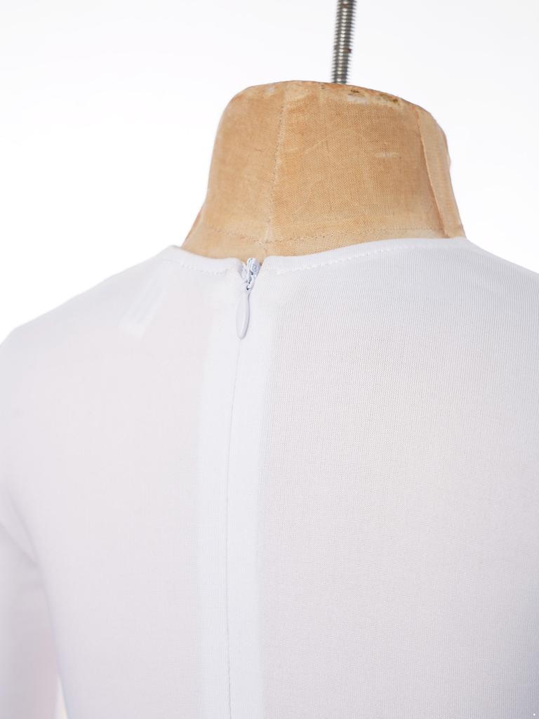 Mädchen Anbetungs-Aufführungskleid Langarm Metallischer Kontrast Asymmetrischer Rock Lyrisches Tanzkostüm