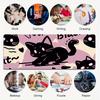 Kawaii Schwarze Katze Muster XXL Gaming-Mauspad, Computerzubehör, Tastatur und Laptop Rutschfeste Gummi-Schreibtischmatte für PC Laptop