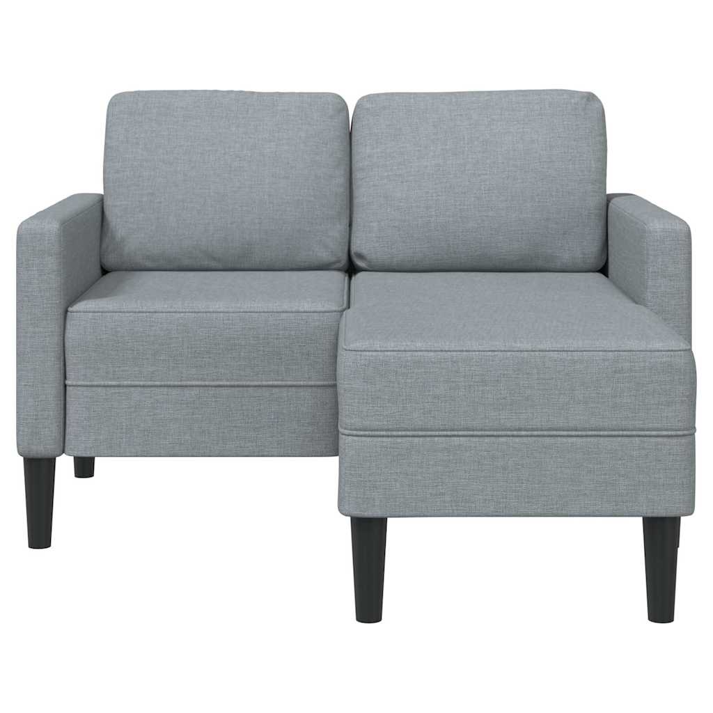 2 Seater L Shaped Sofa with Chaise Longue Light Grey 125 cm Fabric