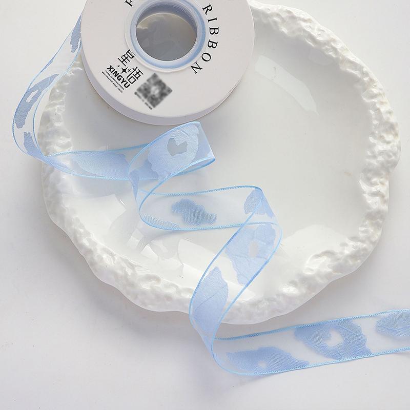 2/5yards Blue Theme Ribbon for Gift Packing Clothing Sewing Supplies DIY Hair Bows Decor Craft Accessories Ribbons for Crafts