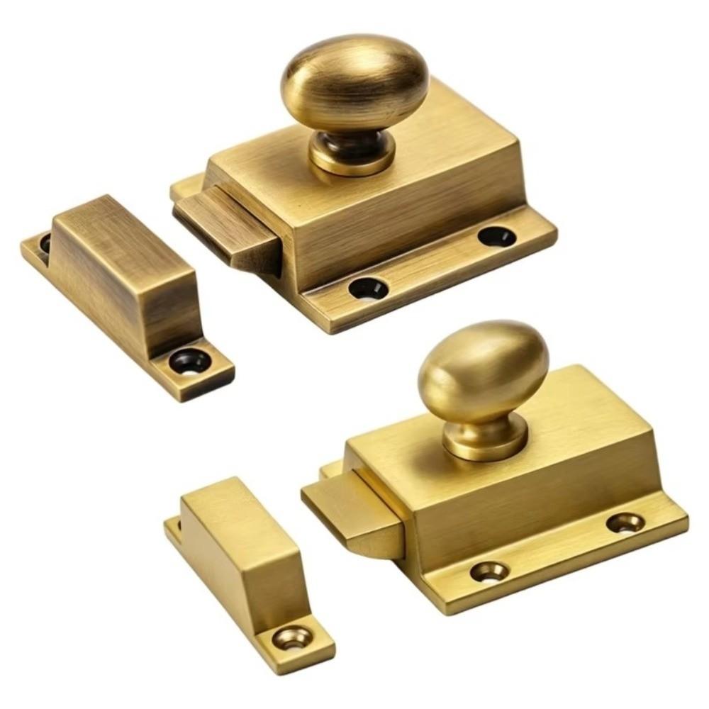 Solid Brass Cabinet Fastener Lock Mounted Hardware Furniture Door Bolt Cupboard Hardware