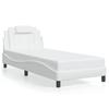 Vidaxl LED Bed Frame, White, 90X190 Cm, Faux Leather