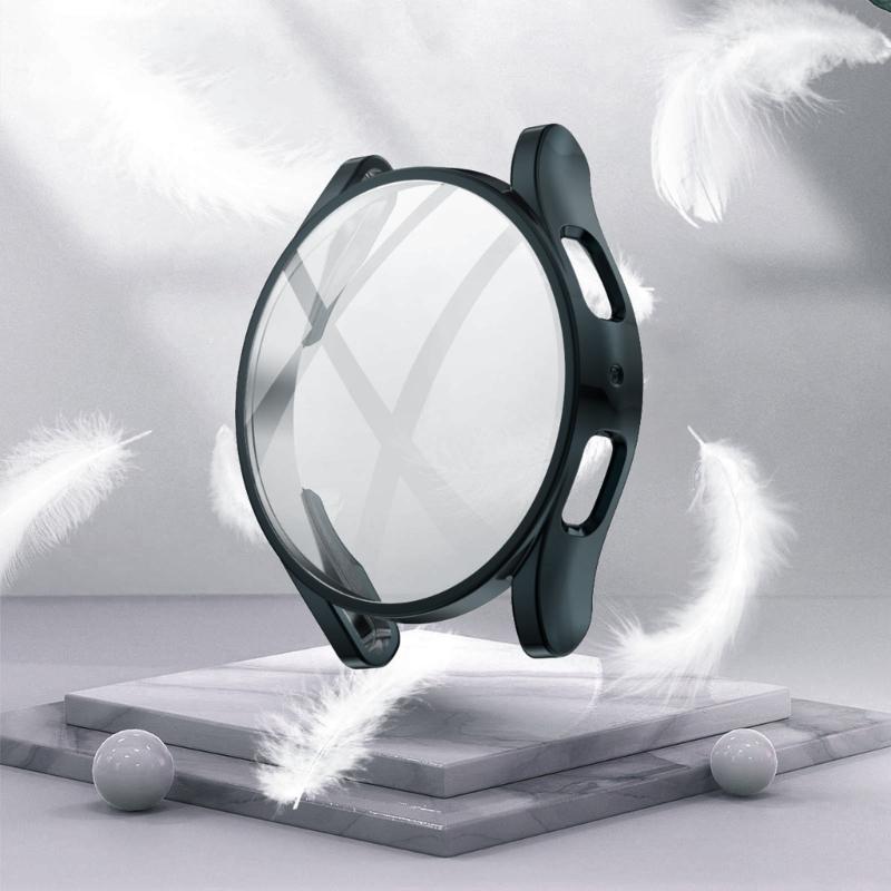 Full Coverage Tempered Glass Hard PC for Case Shockproof Watch Bumper for Shell for Watch 5 40mm for Smart Watch