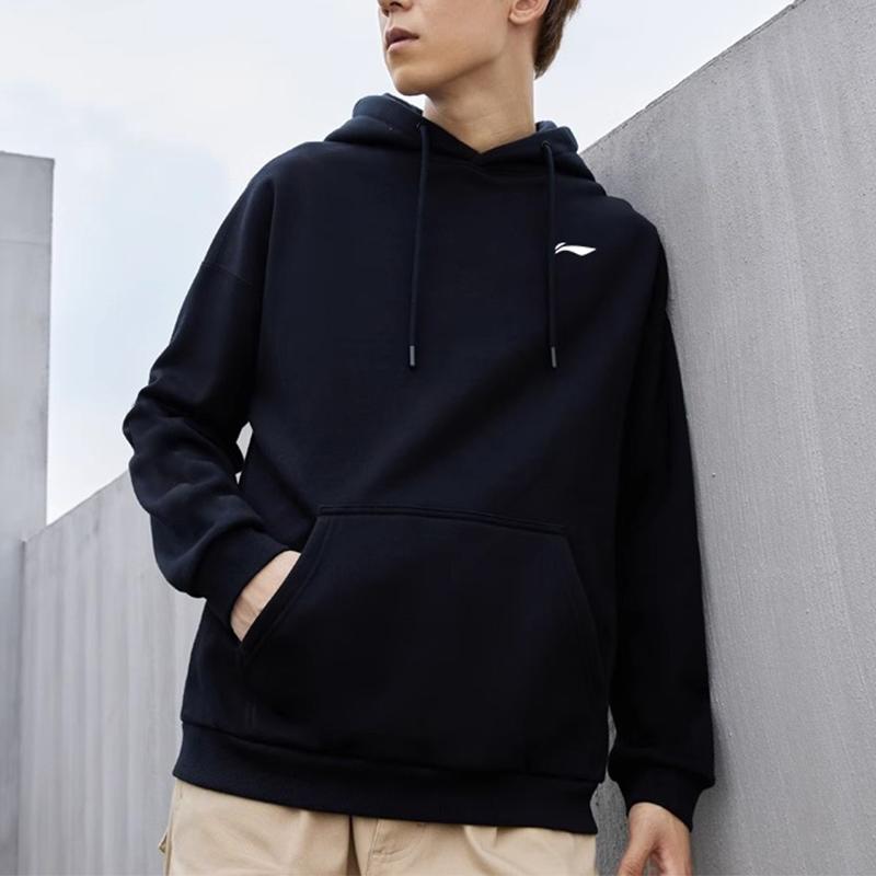 Li Ning Logo Sports Casual Hoodie Men Hoodies Black YWDT331-1