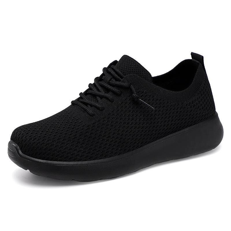 

Breathable Mesh Fly Knit Shoes Women Soft Sole Couple Versatile Daily Casual Shoes 36 чёрный