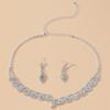 Luxury Bridal Zircon Flower Necklace & Earrings Set - Elegant Wedding Jewelry Accessories 