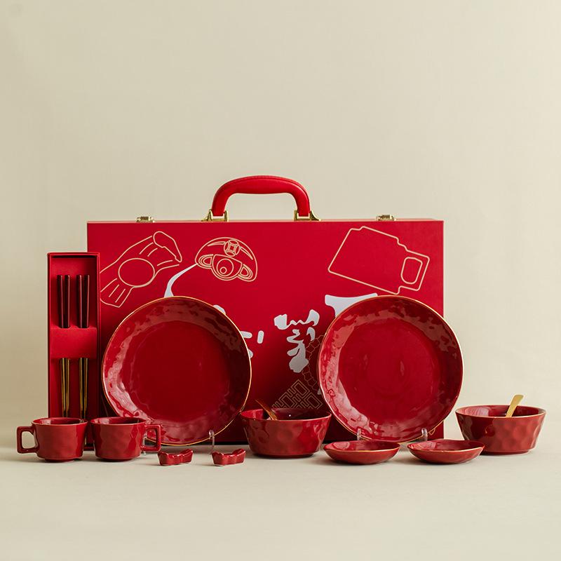 Special Wedding Gift Set: Tableware, Bowls, Chopsticks for Bride & Newlyweds, Ideal Engagement and Dowry Favors