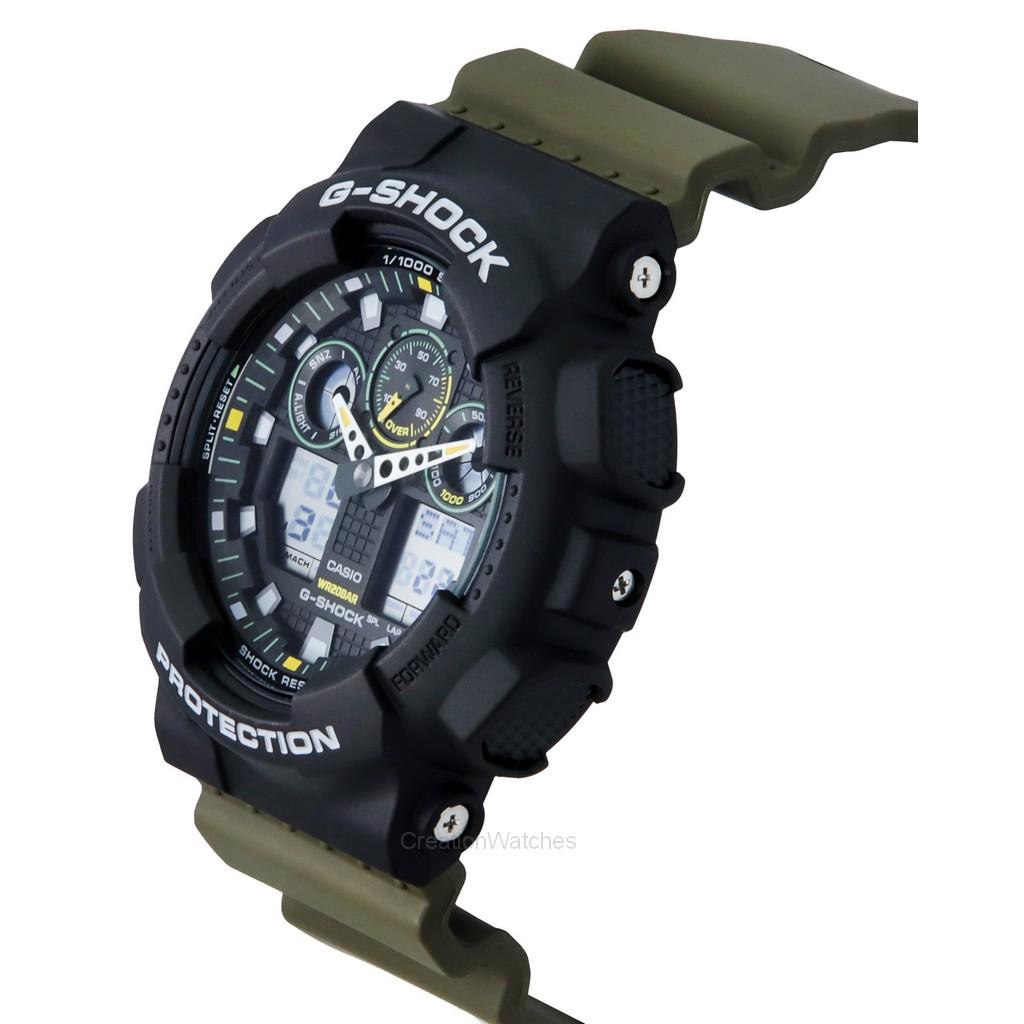 Casio G-Shock Analog Digital Resin Strap Black Dial Quartz GA-100TU-1A3 200M Men's Watch