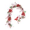 Artificial Garland Decor Red Berries Hanging Wreath for Home Dining Room Hotel Window Xmas Tree Decoration 180cm Type 1