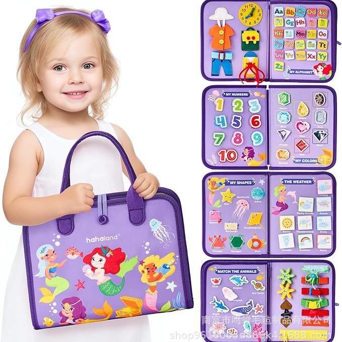 Felt Busy Board, Dressing Board, Educational Toys, Children'S Felt Learning Board