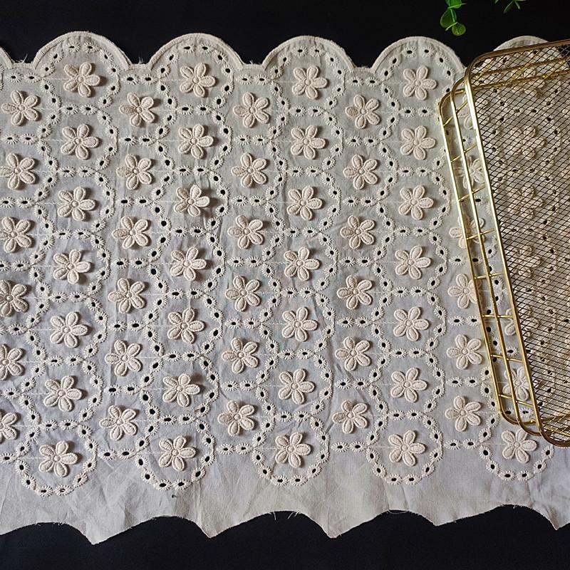 1Meters/lot 33cm wide Cotton thread three-dimensional embroidery lace home textile women's clothing skirt decoration accessories