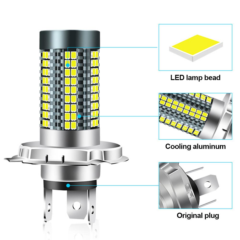 H4 Led Moto Bulb H6 BA20D Motorcycle Headlight 12V 6000K 126Pcs Chips P15D Led Lamp Car Headlight Bulbs Lampada Hi Lo Light