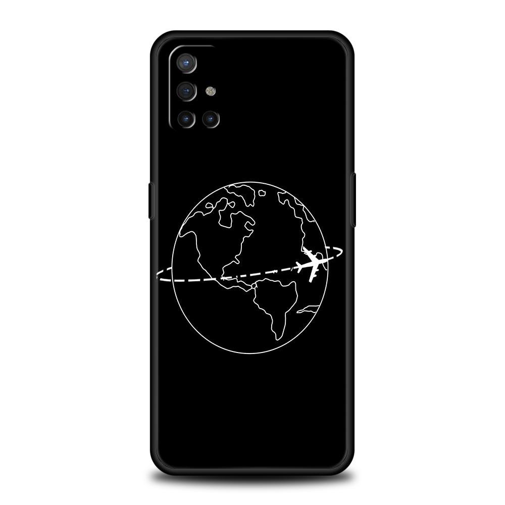 Phone Case For OnePlus 12 11 10 9 Pro 9T 12R 10R 9RT 10T 8T 8 7 6T 7T Nord 2T CE 2 5G Cover Cartoon World map scenery direction