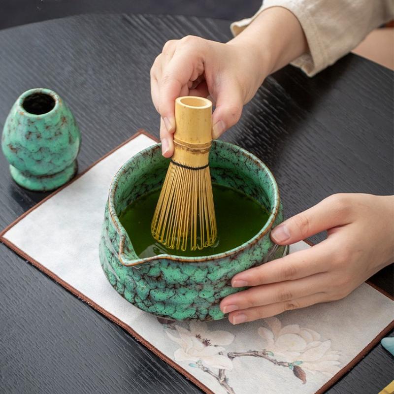 7pcs Ceramic Tea Whisk Set Blender Matcha Brush Gradient Matcha Bowl Tea Set Holder Tea Bowls TeaS Cups gifts
