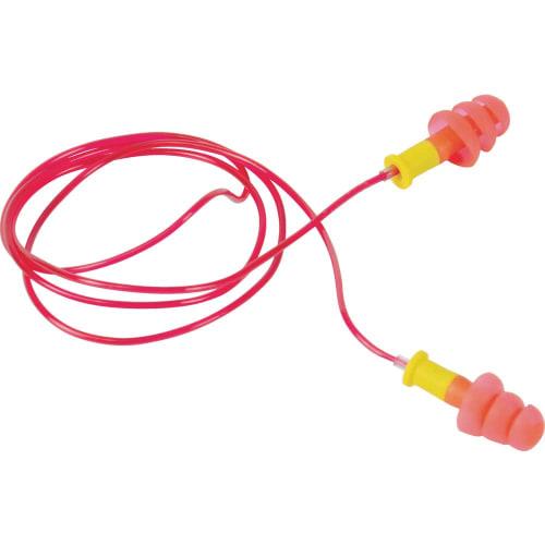 [Case sales] TRUSCO earplugs 3-tier flange type with cord 25dB TEF25H x 100 pairs pink
