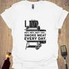 Smoke Meat Every Day BBQ T-Shirt - Funny Smoker Grill Tee for BBQ Lovers