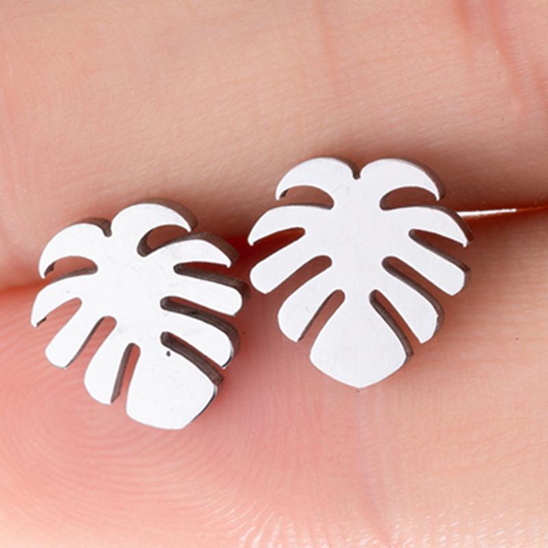 SMJEL Summer Cherry Earrings Ladies Stainless Steel Fruit Stud Earrings Small Watermelon Apple Pineapple Unique Zircon Gift