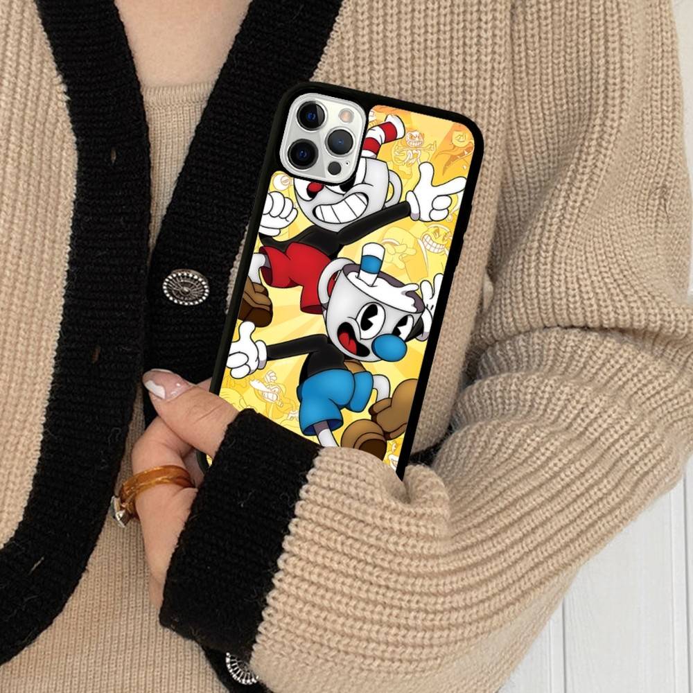 Anime Cuphead Cartoon Phone Case For IPhone 17 16 15 14 13 Plus 12 11 Pro Max PC+TPU Cases Back Cover