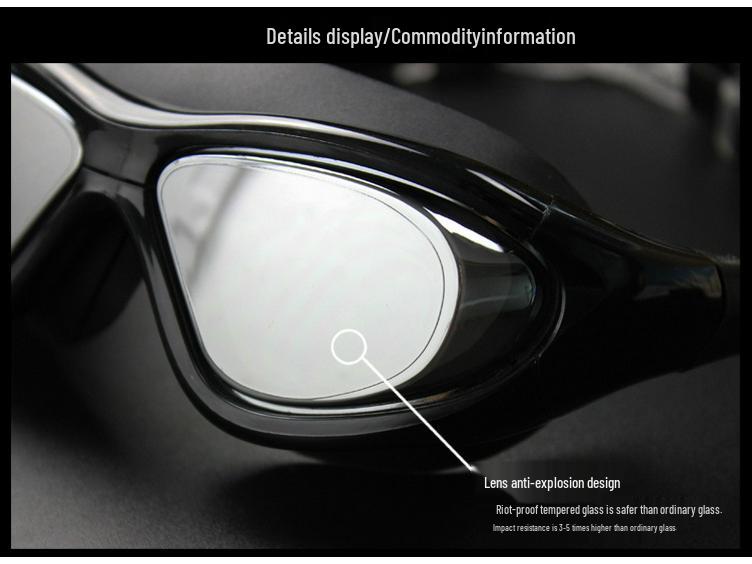 Genuine Large Frame Anti-Fog Electroplated Swimming Goggles for Diving, Waterproof & Comfortable, Unisex