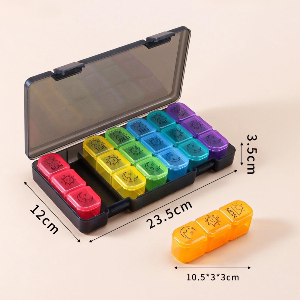 New Portable Travel Large Compartments Pill Cases Box Organizer 7 Days 21 Grids 3 Times One Day for Vitamins Medicine Fish Oils
